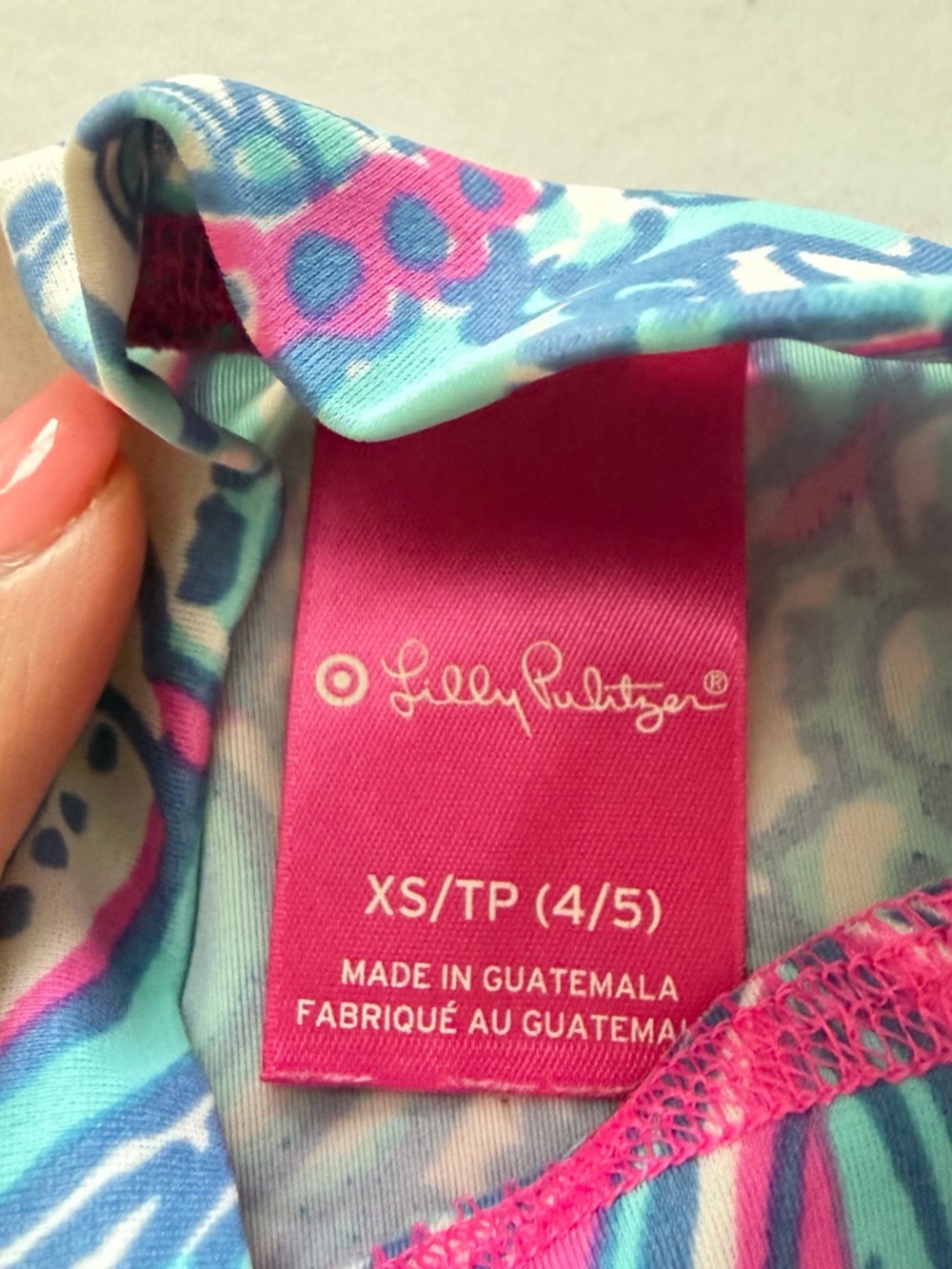 Lilly Pulitzer Pink & Turquoise Shell-Pattern Rashguard XS 4/5 - Picture 2 of 5
